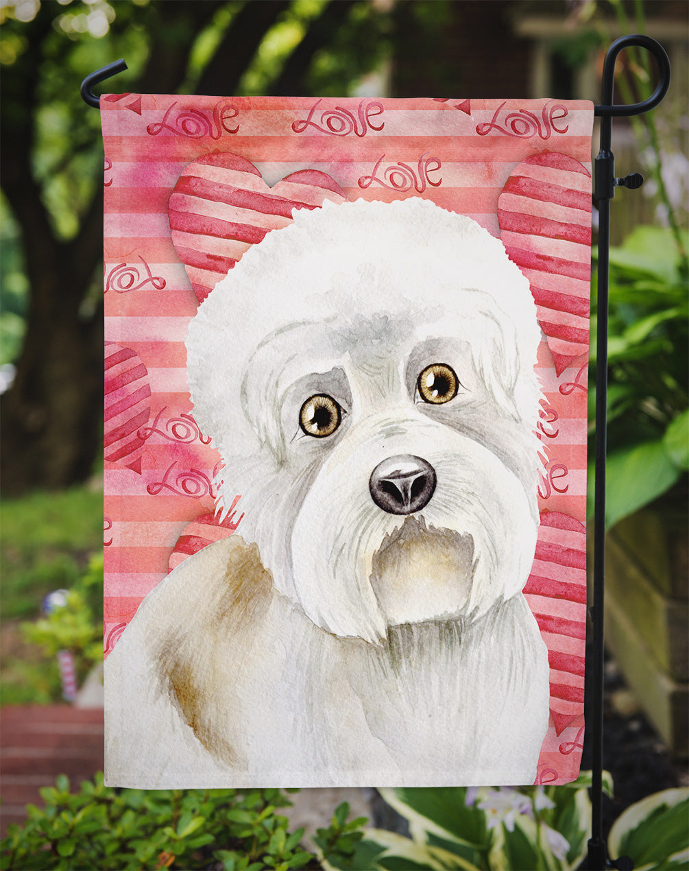 Dandie Dinmont Love Garden Flag Mailbox Decorative Yard Banner Outside Patio Artwork for Flower Beds, Garden Size, Multicolor