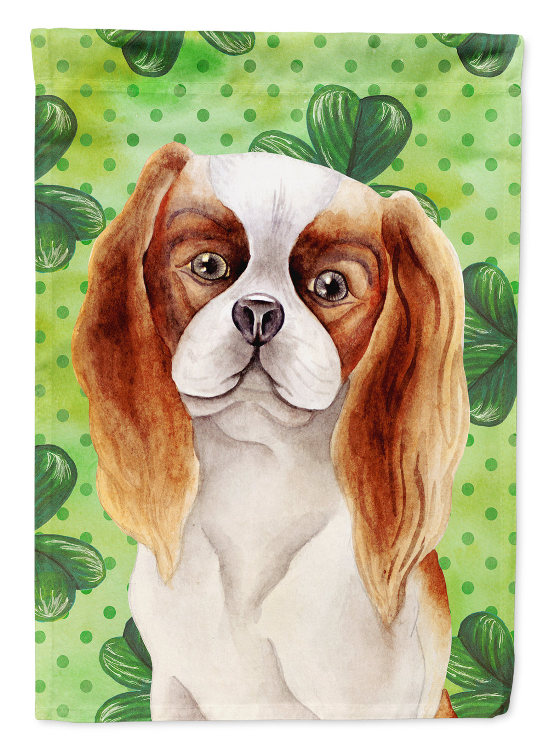Cavalier Spaniel Shamrocks Garden Flag Mailbox Decorative Yard Banner Outside Patio Artwork for Flower Beds, Garden Size, Multicolor