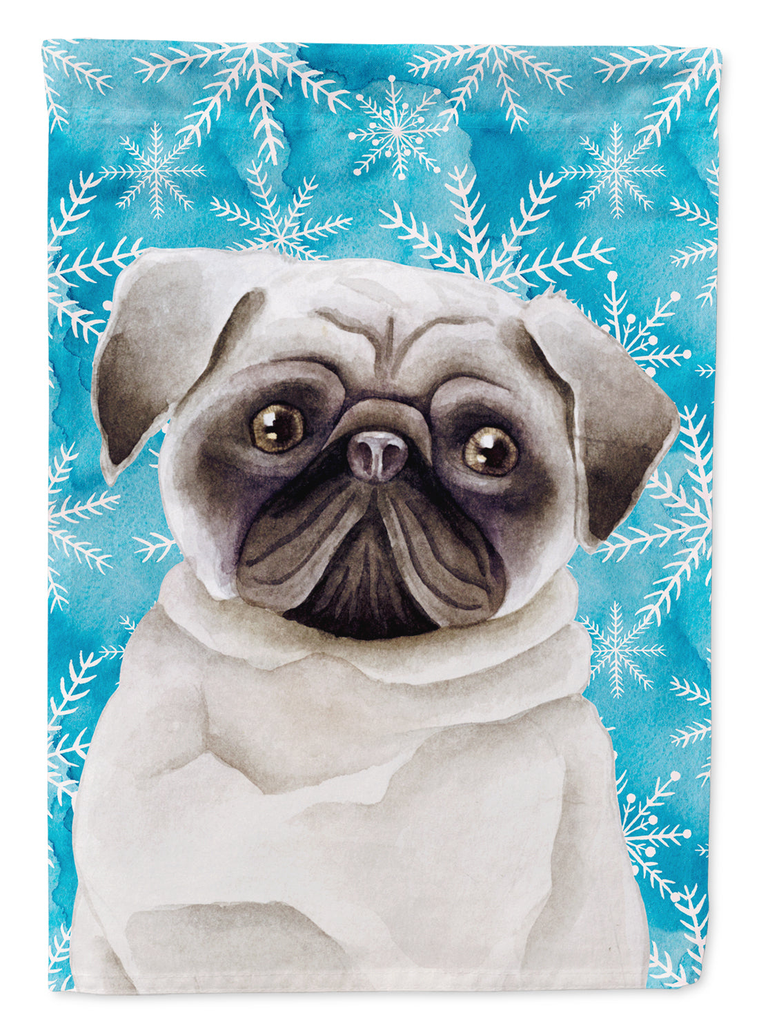 Pug Winter Garden Flag Mailbox Decorative Yard Banner Outside Patio Artwork for Flower Beds, Garden Size, Multicolor