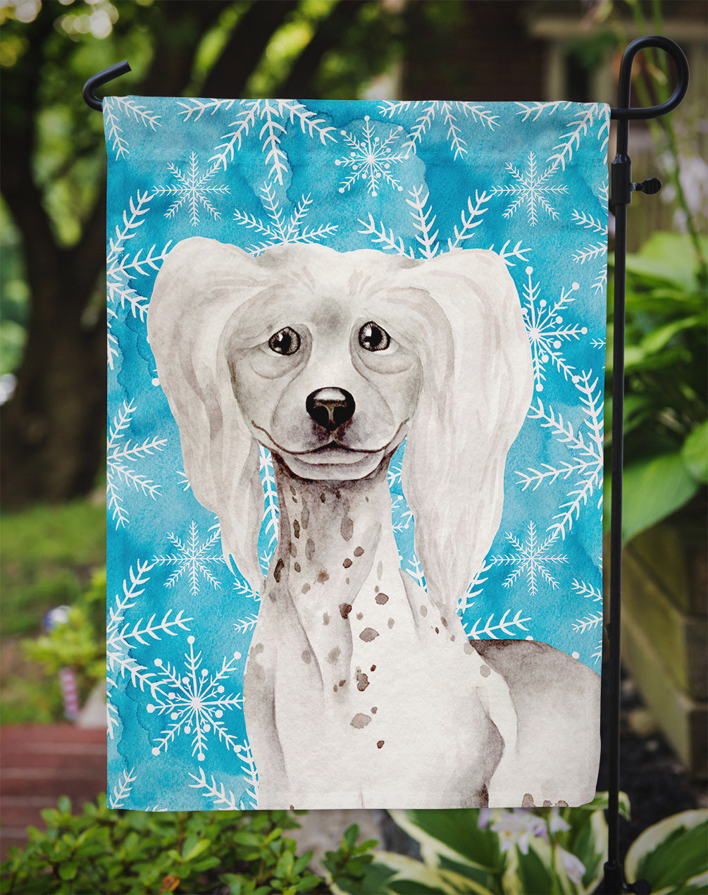 Chinese Crested Winter Garden Flag Mailbox Decorative Yard Banner Outside Patio Artwork for Flower Beds, Garden Size, Multicolor