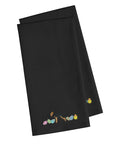 Airedale Terrier Easter Black Embroidered Towel Set of 2 Decorative Bathroom Guest Hand Towel for Hand, Face, Tea, Dishcloth, 19 X 25, Black