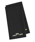 English Mastiff Easter Black Embroidered Towel Set of 2 Decorative Bathroom Guest Hand Towel for Hand, Face, Tea, Dishcloth, 19 X 25, Black