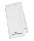 Great Pyrenees Easter White Embroidered Towel Set of 2 Decorative Bathroom Guest Hand Towel for Hand, Face, Tea, Dishcloth, 19 X 25, White
