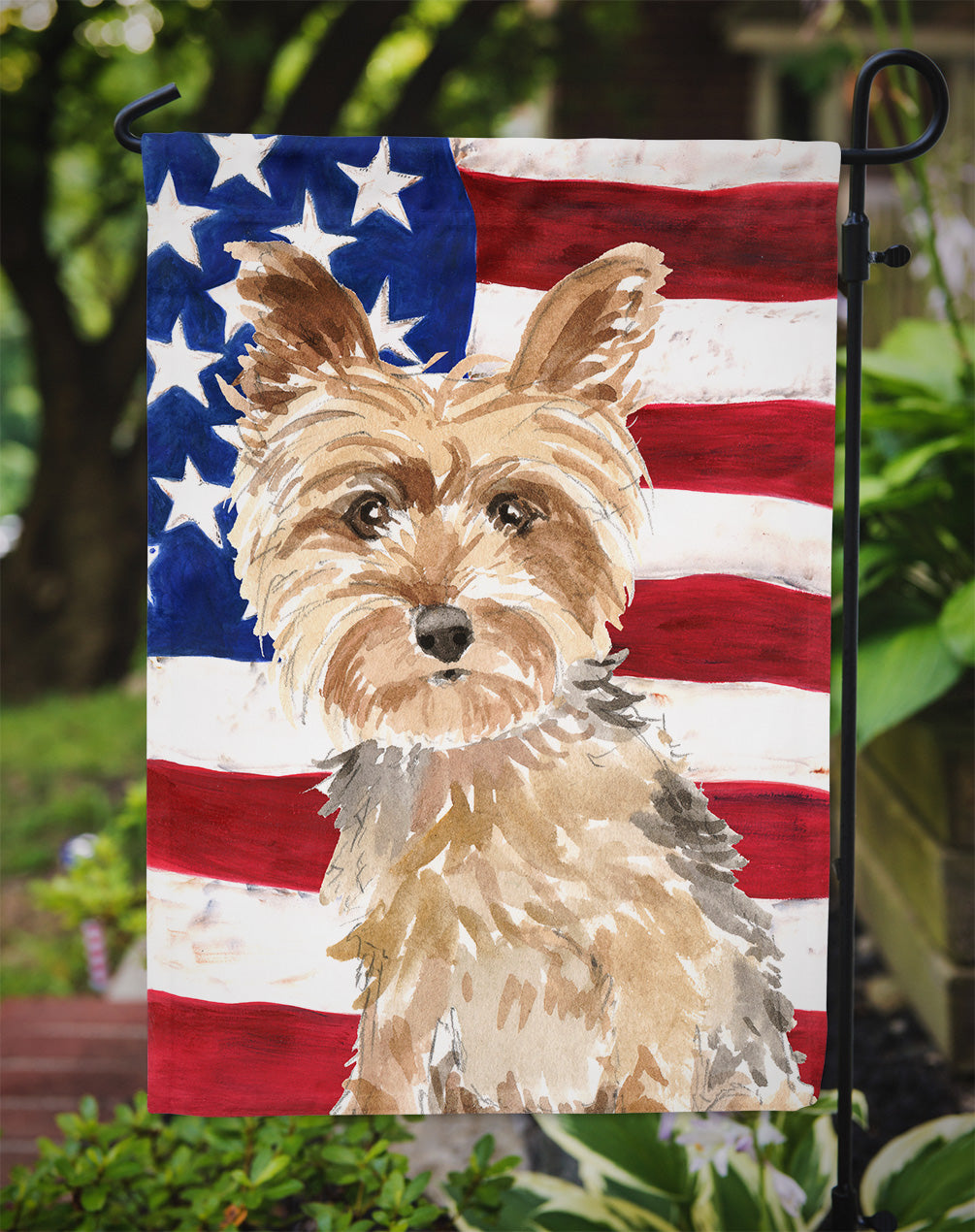 Patriotic USA Yorkshire Terrier Garden Flag Mailbox Decorative Yard Banner Outside Patio Artwork for Flower Beds, Garden Size, Multicolor