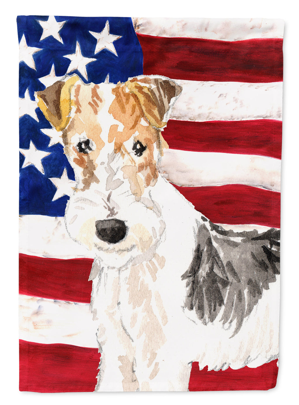 Patriotic USA Fox Terrier Garden Flag Mailbox Decorative Yard Banner Outside Patio Artwork for Flower Beds, Garden Size, Multicolor