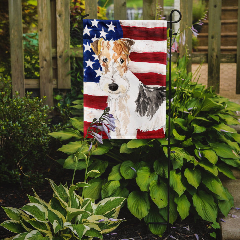 Patriotic USA Fox Terrier Garden Flag Mailbox Decorative Yard Banner Outside Patio Artwork for Flower Beds, Garden Size, Multicolor