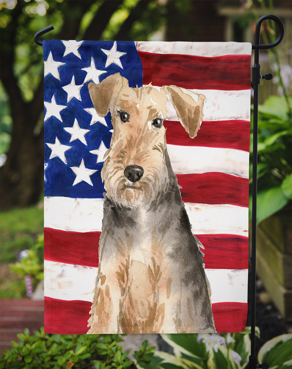 Patriotic USA Welsh Terrier Garden Flag Mailbox Decorative Yard Banner Outside Patio Artwork for Flower Beds, Garden Size, Multicolor