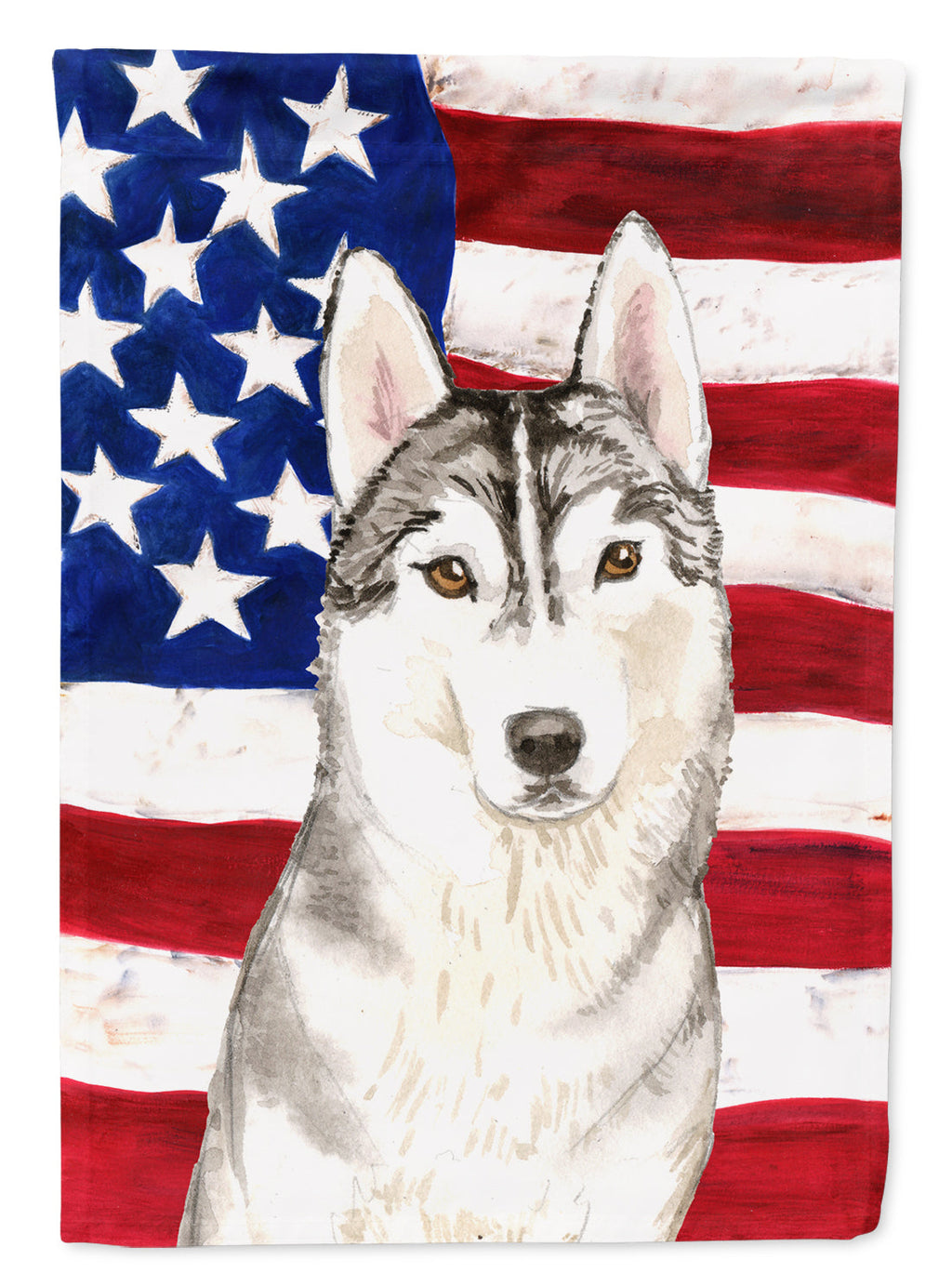 Patriotic USA Siberian Husky Garden Flag Mailbox Decorative Yard Banner Outside Patio Artwork for Flower Beds, Garden Size, Multicolor
