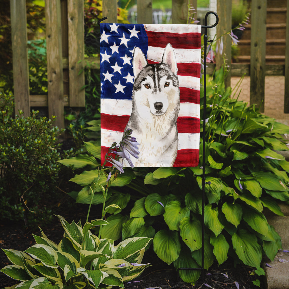 Patriotic USA Siberian Husky Garden Flag Mailbox Decorative Yard Banner Outside Patio Artwork for Flower Beds, Garden Size, Multicolor