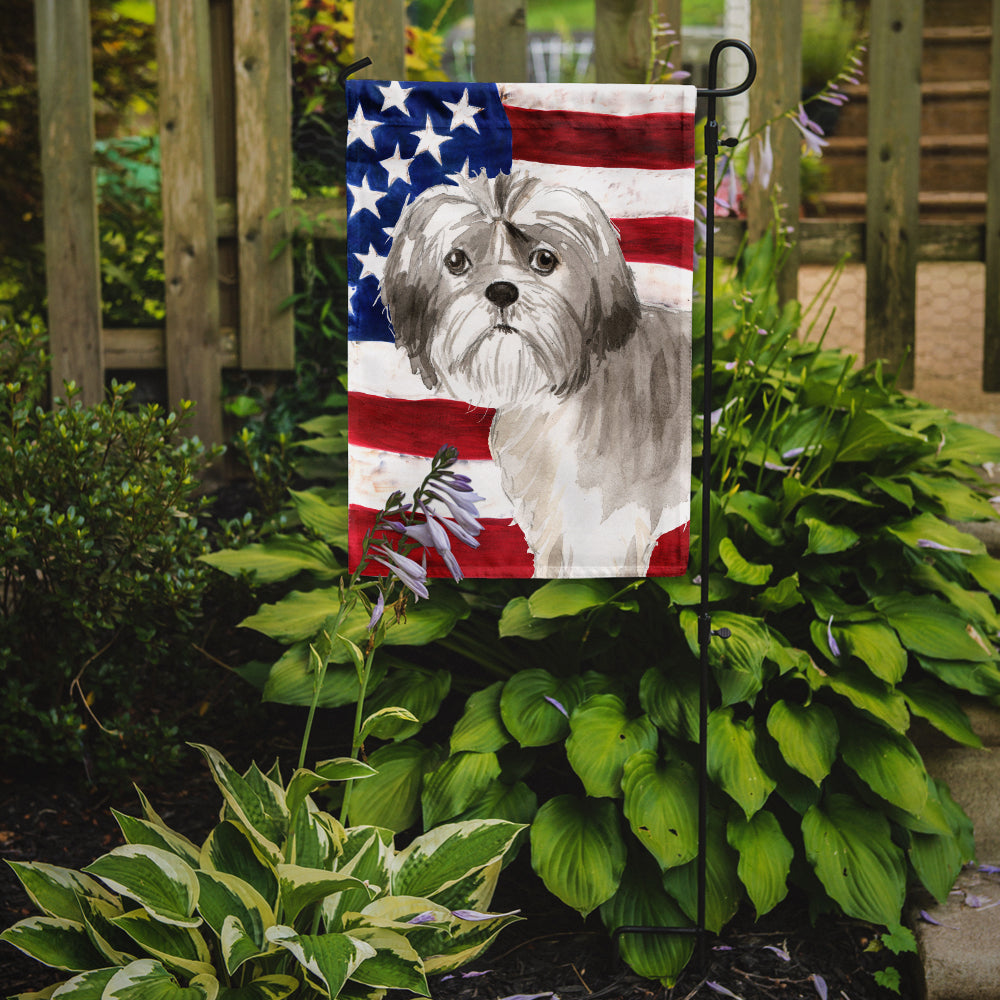 Patriotic USA Shih Tzu Puppy Garden Flag Mailbox Decorative Yard Banner Outside Patio Artwork for Flower Beds, Garden Size, Multicolor