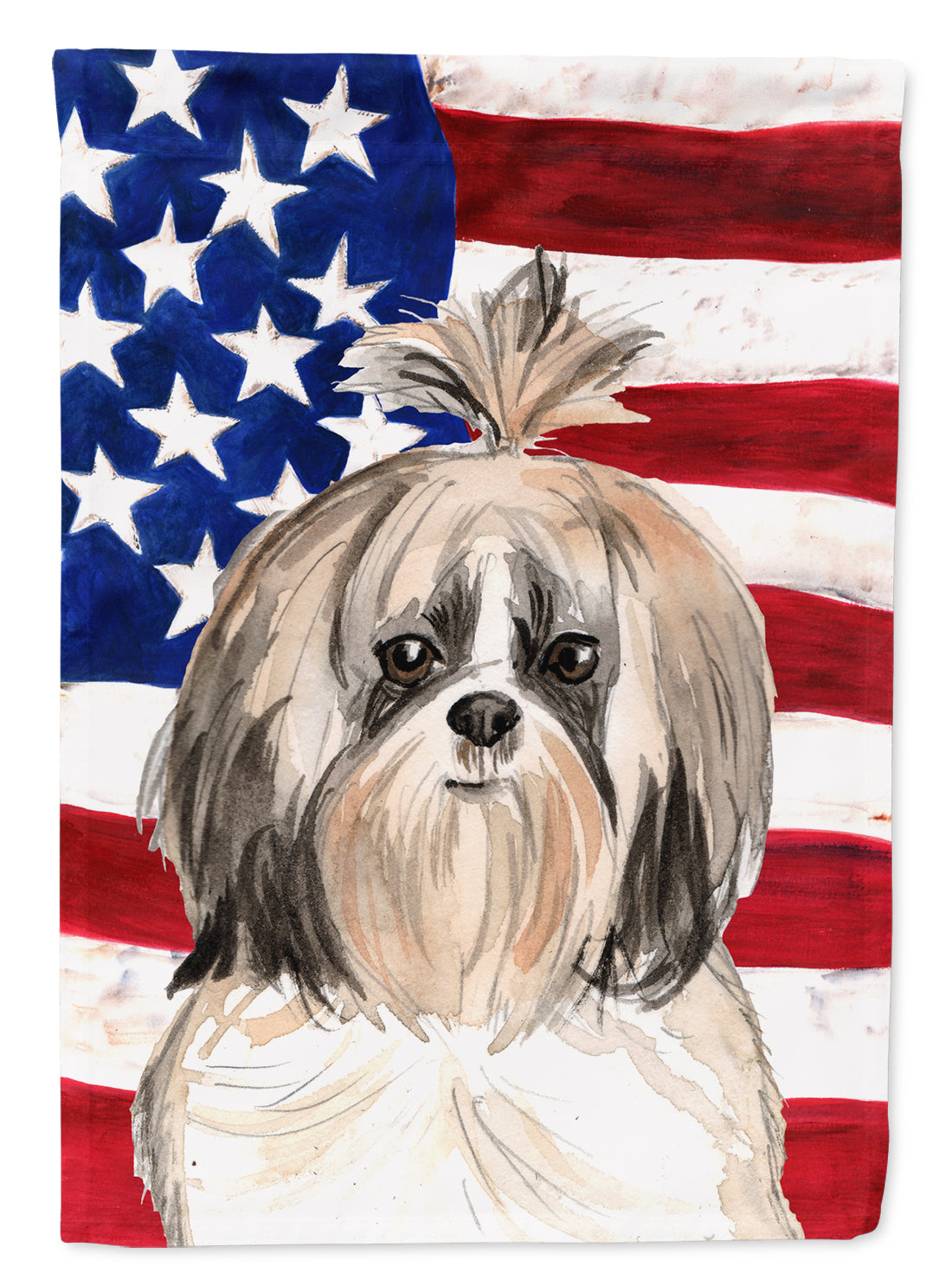 Patriotic USA Shih Tzu Garden Flag Mailbox Decorative Yard Banner Outside Patio Artwork for Flower Beds, Garden Size, Multicolor