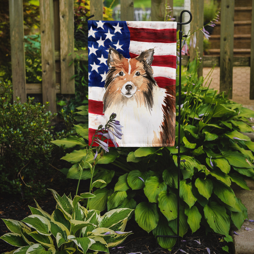 Patriotic USA Sheltie Garden Flag Mailbox Decorative Yard Banner Outside Patio Artwork for Flower Beds, Garden Size, Multicolor
