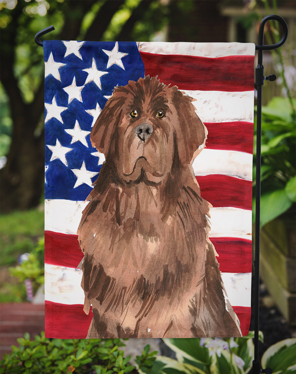 Patriotic USA Newfoundland Garden Flag Mailbox Decorative Yard Banner Outside Patio Artwork for Flower Beds, Garden Size, Multicolor