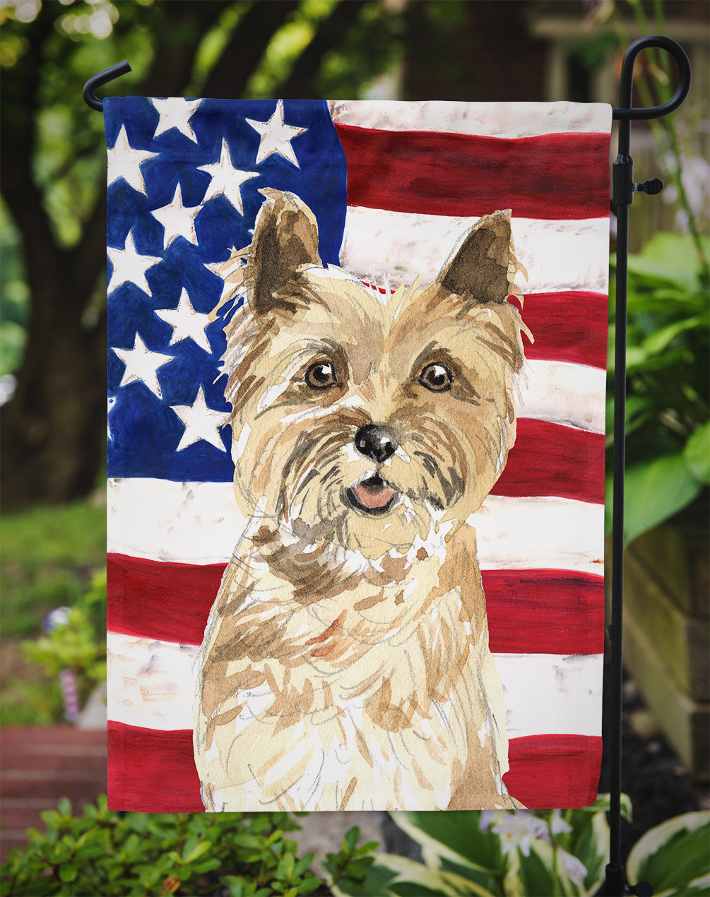 Patriotic USA Cairn Terrier Garden Flag Mailbox Decorative Yard Banner Outside Patio Artwork for Flower Beds, Garden Size, Multicolor
