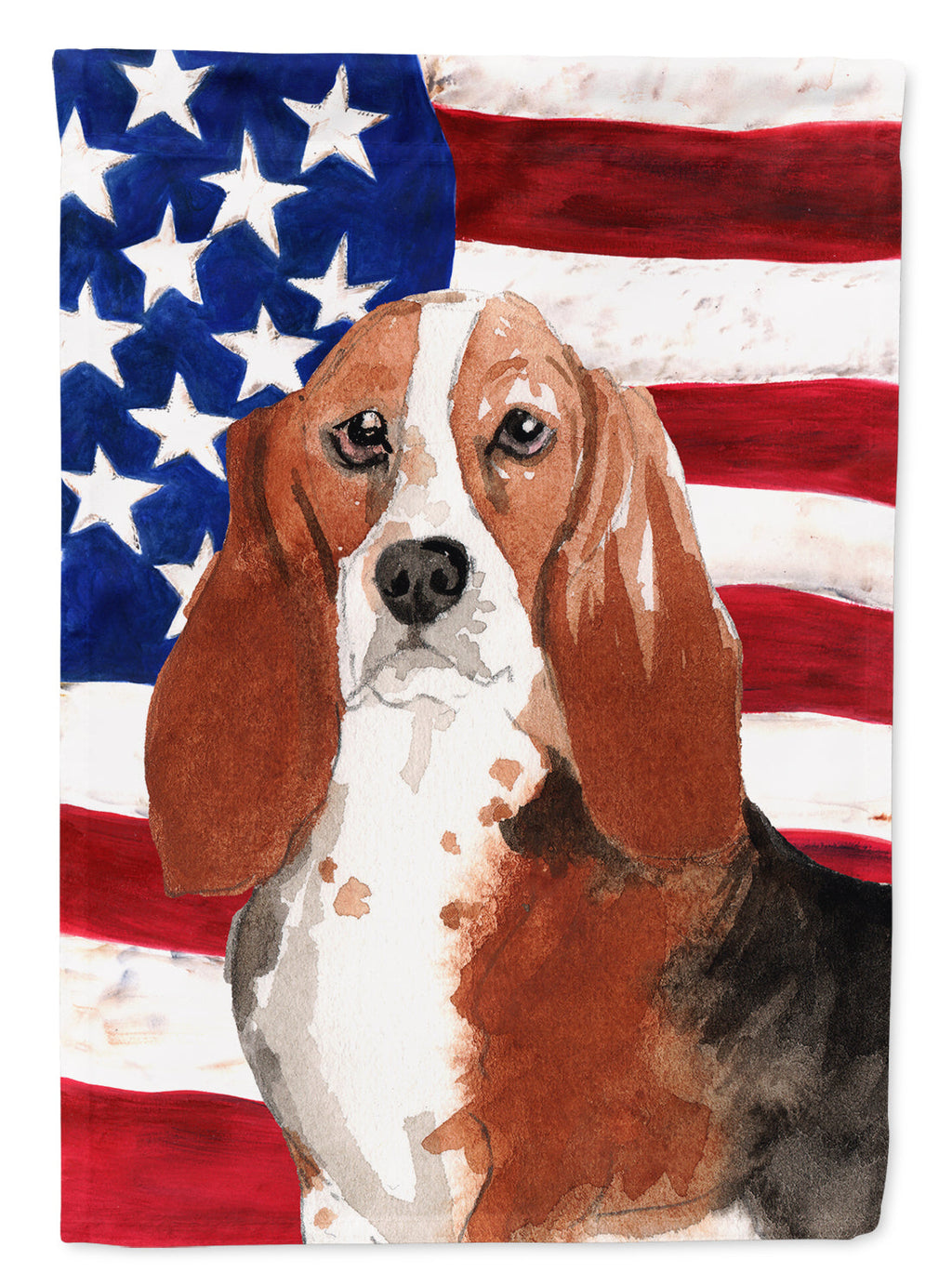Patriotic USA Basset Hound Garden Flag Mailbox Decorative Yard Banner Outside Patio Artwork for Flower Beds, Garden Size, Multicolor