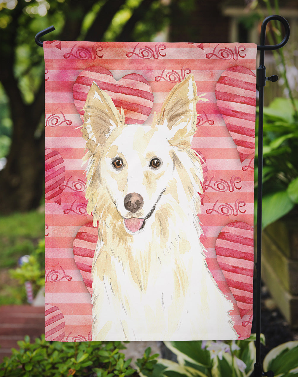 Love a White Collie Garden Flag Mailbox Decorative Yard Banner Outside Patio Artwork for Flower Beds, Garden Size, Multicolor