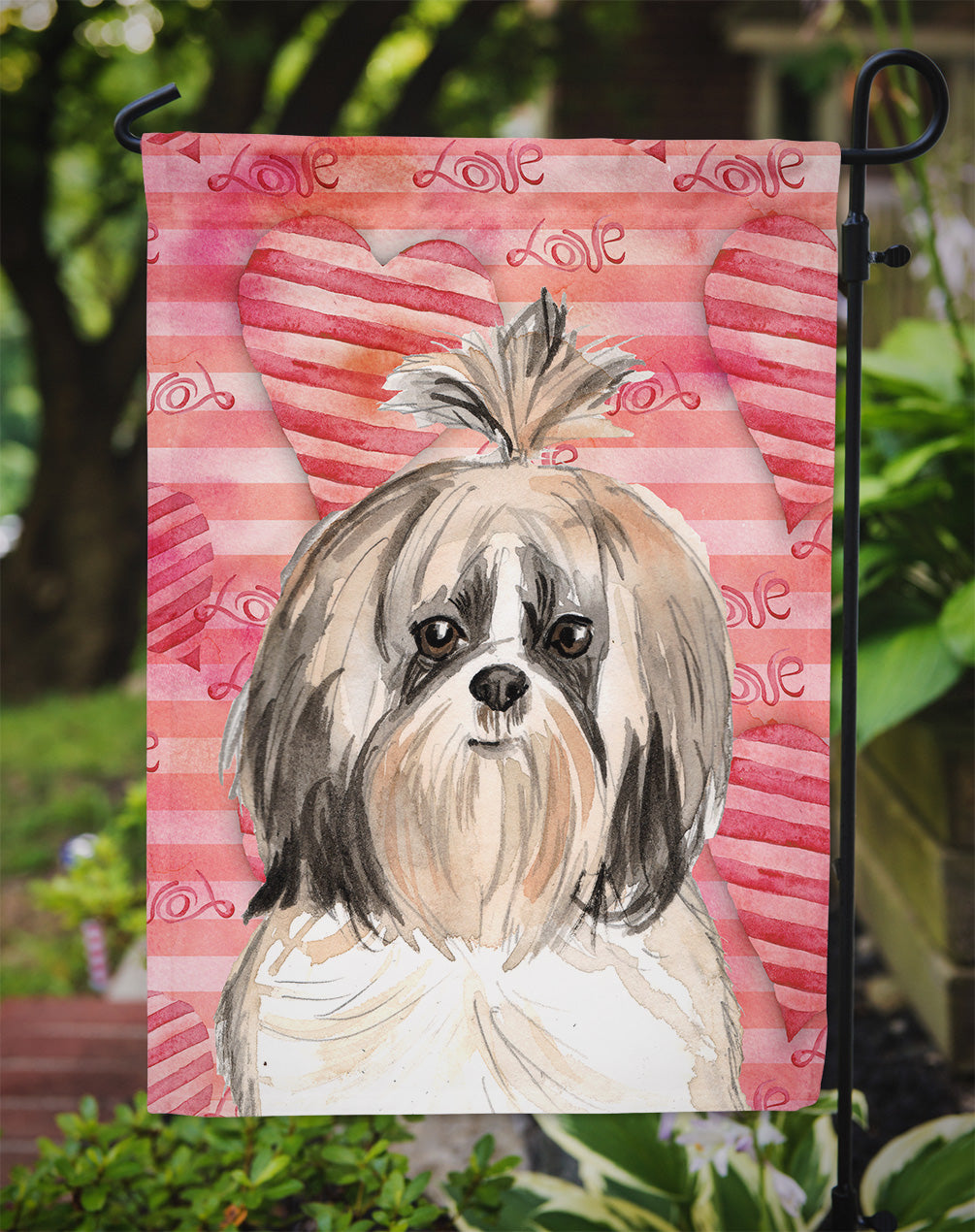 Love a Shih Tzu Garden Flag Mailbox Decorative Yard Banner Outside Patio Artwork for Flower Beds, Garden Size, Multicolor