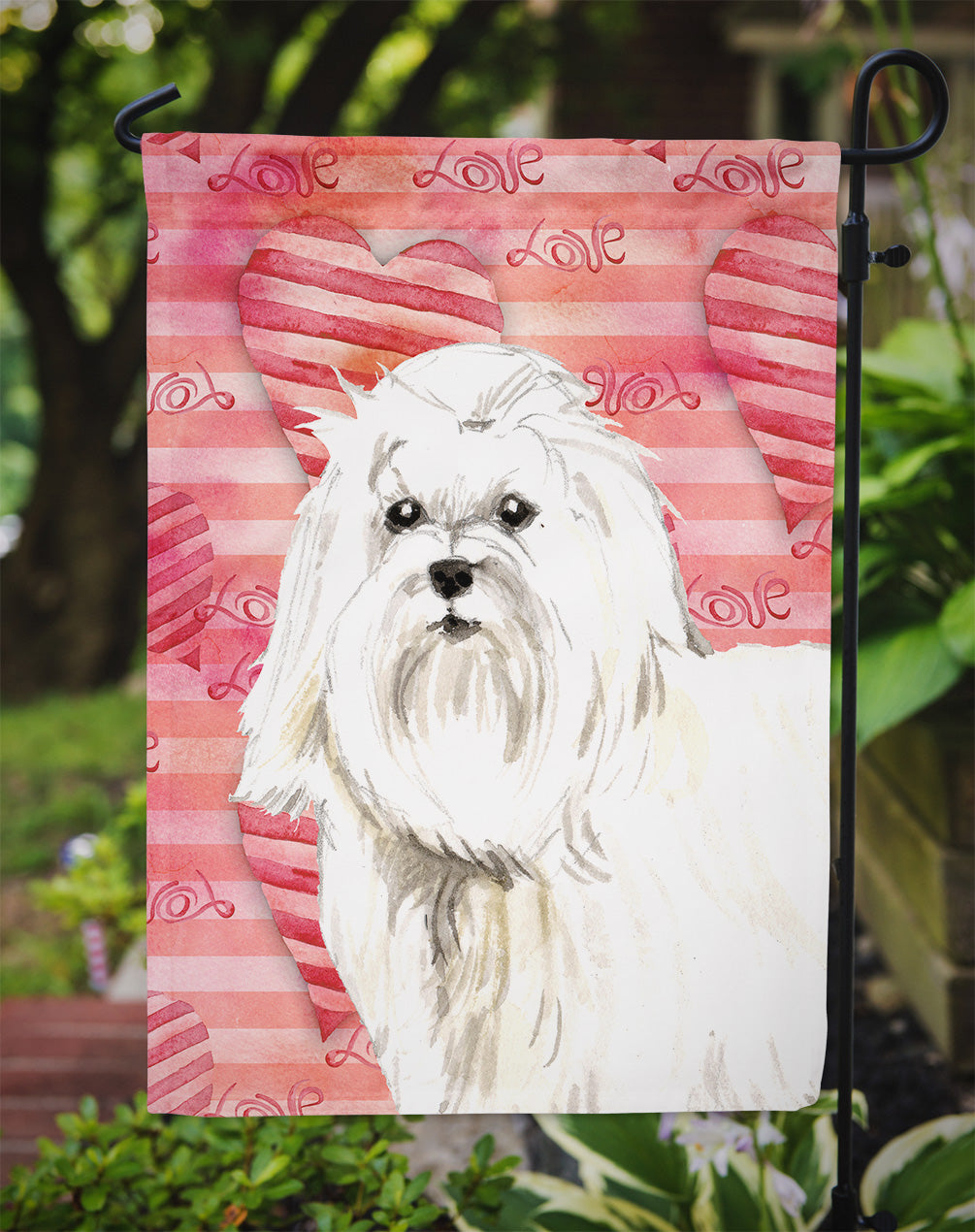 Love a Maltese Garden Flag Mailbox Decorative Yard Banner Outside Patio Artwork for Flower Beds, Garden Size, Multicolor