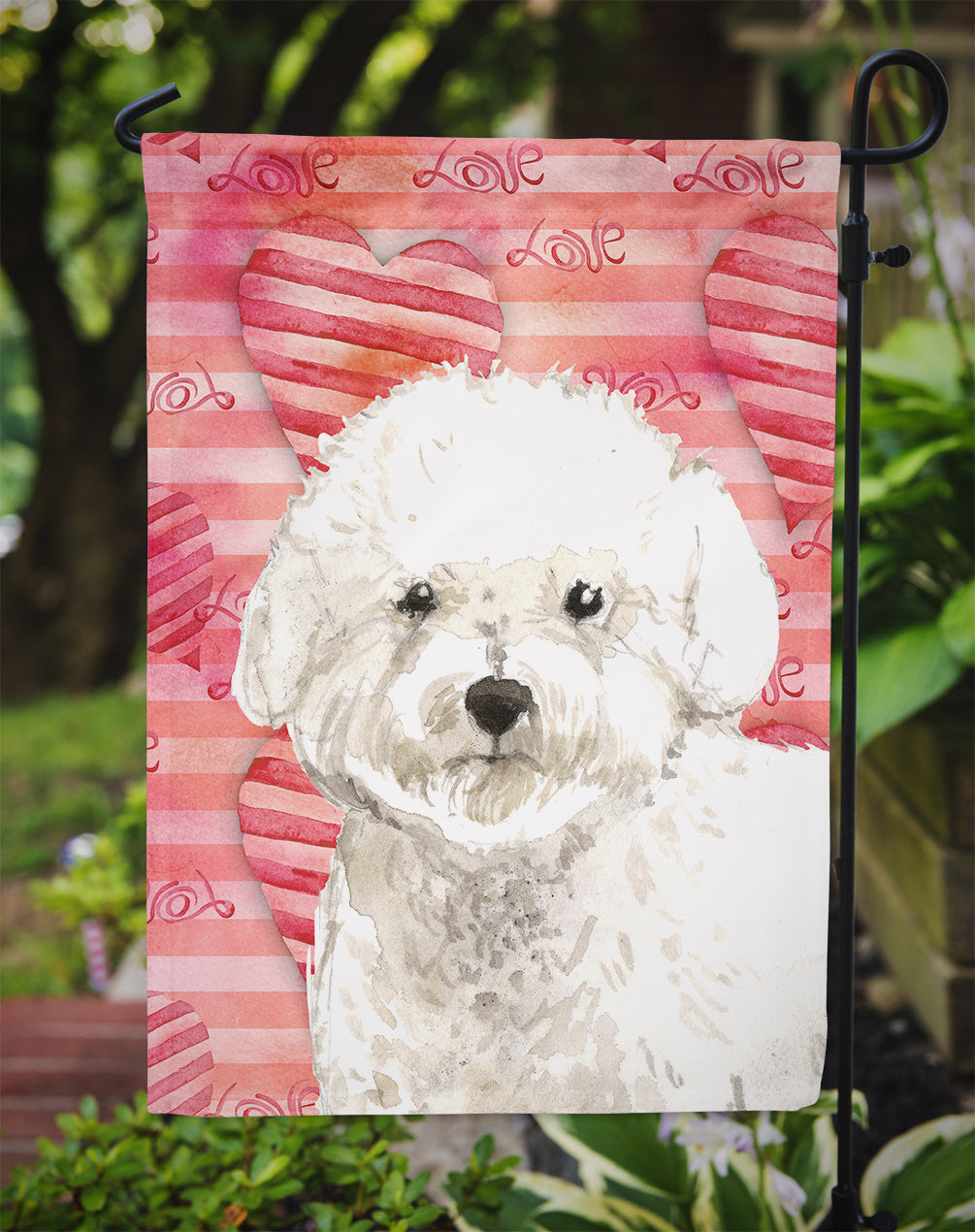 Love a Bichon Frise Garden Flag Mailbox Decorative Yard Banner Outside Patio Artwork for Flower Beds, Garden Size, Multicolor