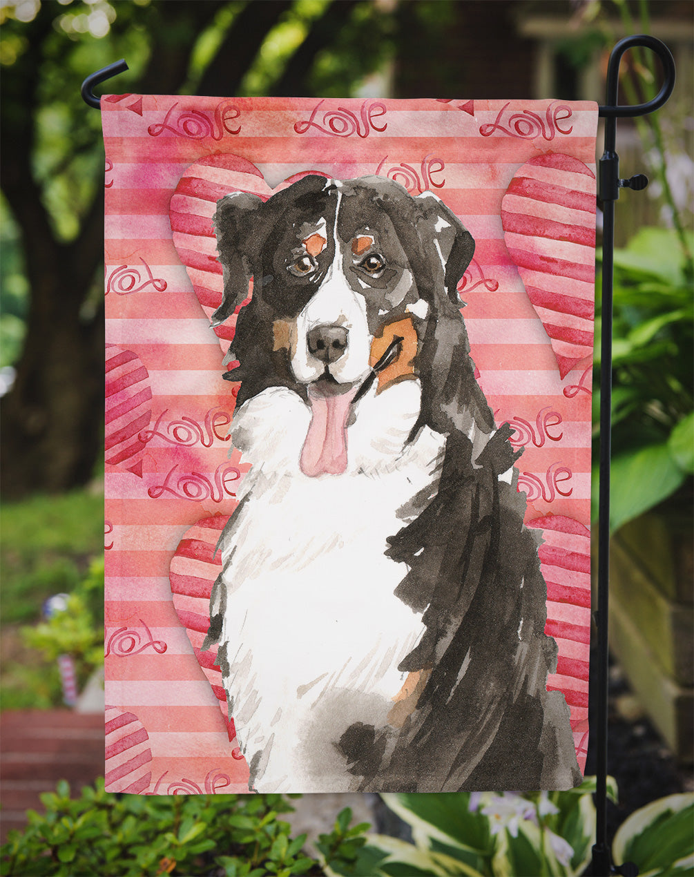 Love a Bernese Mountain Dog Garden Flag Mailbox Decorative Yard Banner Outside Patio Artwork for Flower Beds, Garden Size, Multicolor