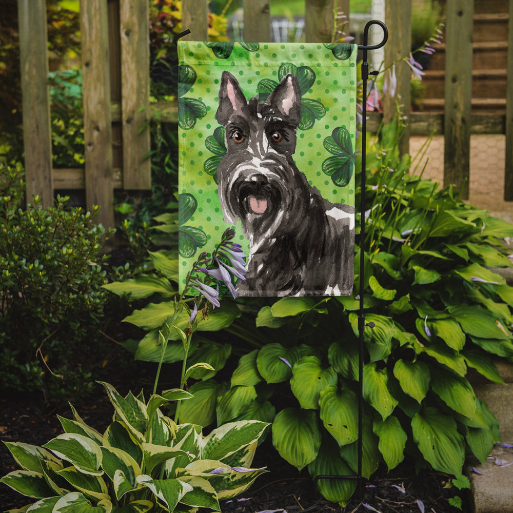 Shamrocks Scottish Terrier Garden Flag Mailbox Decorative Yard Banner Outside Patio Artwork for Flower Beds, Garden Size, Multicolor