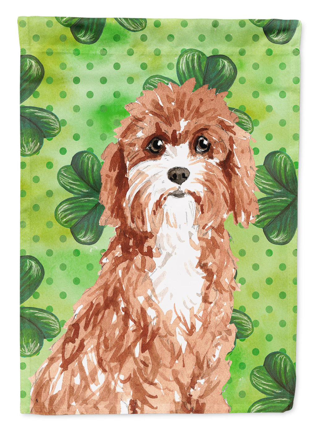 Shamrocks Cavapoo Garden Flag Mailbox Decorative Yard Banner Outside Patio Artwork for Flower Beds, Garden Size, Multicolor