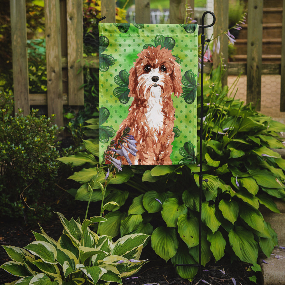 Shamrocks Cavapoo Garden Flag Mailbox Decorative Yard Banner Outside Patio Artwork for Flower Beds, Garden Size, Multicolor