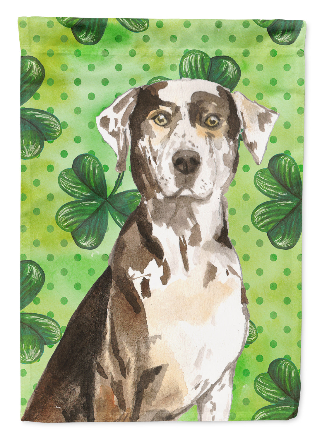 Shamrocks Catahoula Leopard Dog Garden Flag Mailbox Decorative Yard Banner Outside Patio Artwork for Flower Beds, Garden Size, Multicolor