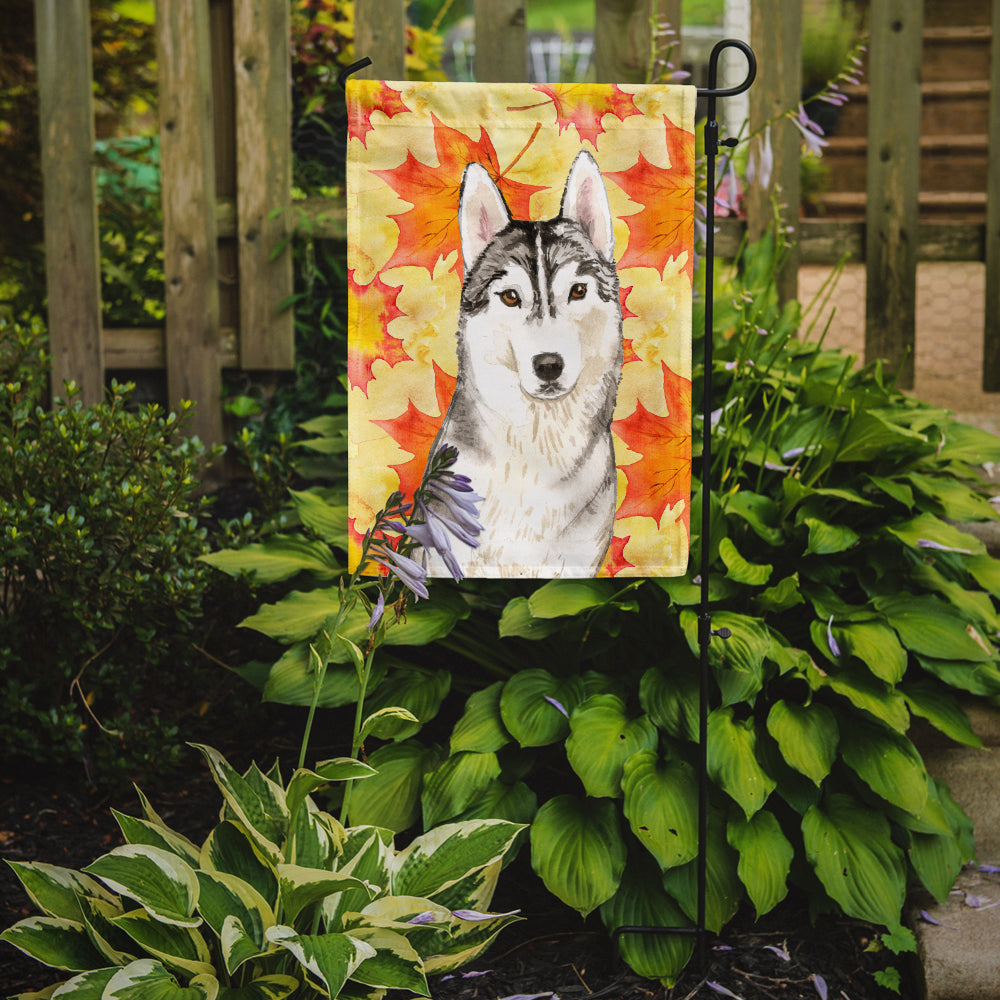 Fall Leaves Siberian Husky Garden Flag Mailbox Decorative Yard Banner Outside Patio Artwork for Flower Beds, Garden Size, Multicolor