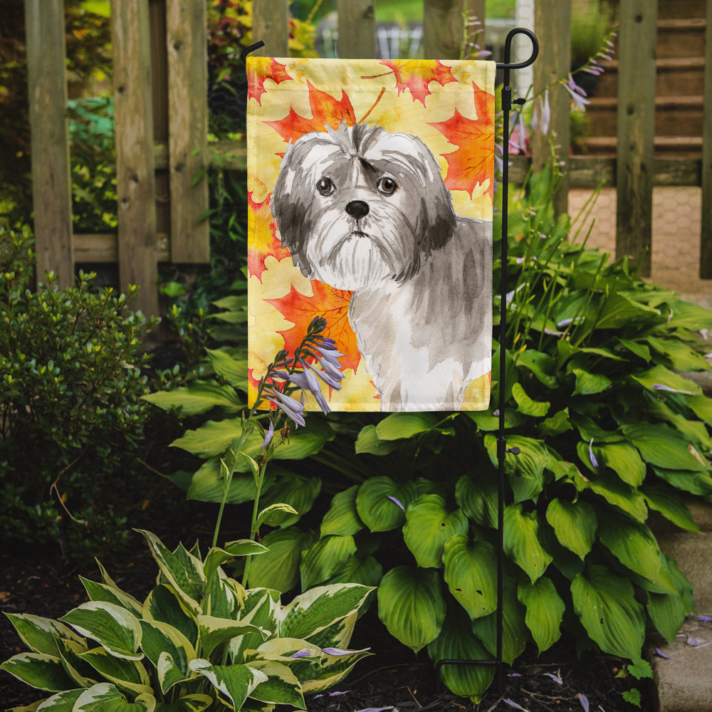 Fall Leaves Shih Tzu Puppy Garden Flag Mailbox Decorative Yard Banner Outside Patio Artwork for Flower Beds, Garden Size, Multicolor