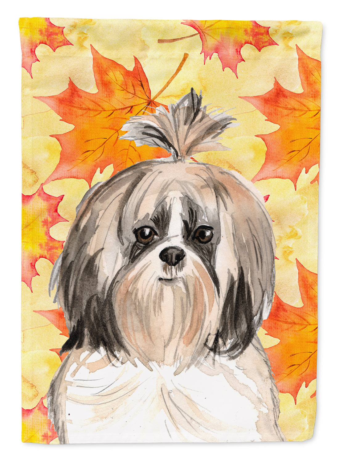 Fall Leaves Shih Tzu Garden Flag Mailbox Decorative Yard Banner Outside Patio Artwork for Flower Beds, Garden Size, Multicolor