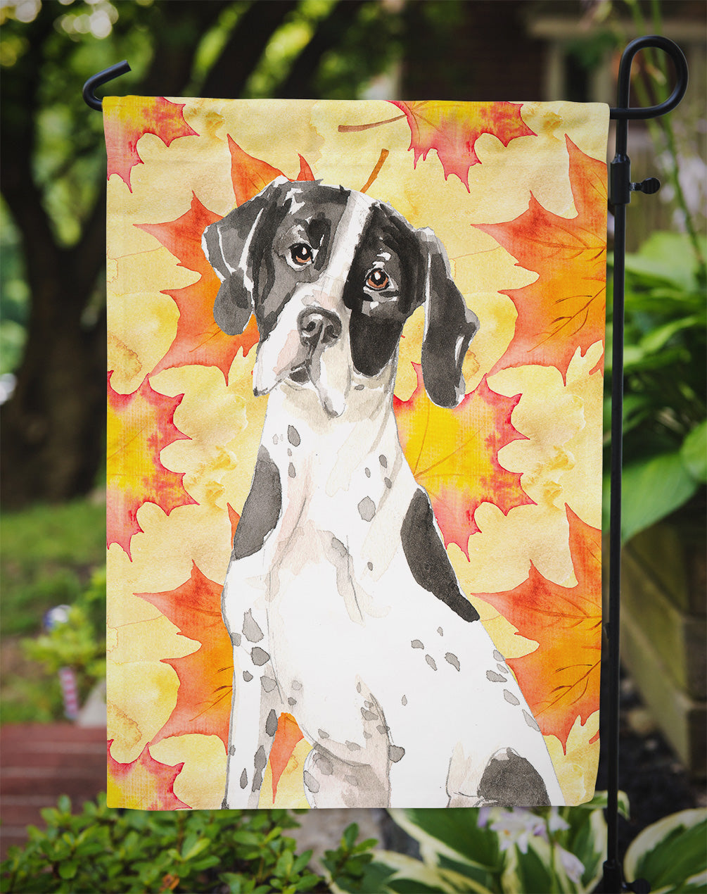 Fall Leaves English Pointer Garden Flag Mailbox Decorative Yard Banner Outside Patio Artwork for Flower Beds, Garden Size, Multicolor