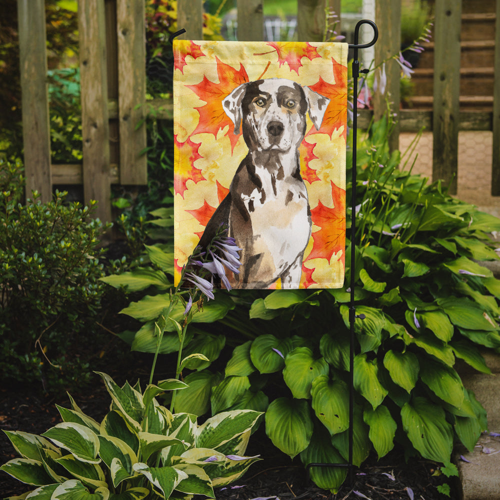 Fall Leaves Catahoula Leopard Dog Garden Flag Mailbox Decorative Yard Banner Outside Patio Artwork for Flower Beds, Garden Size, Multicolor