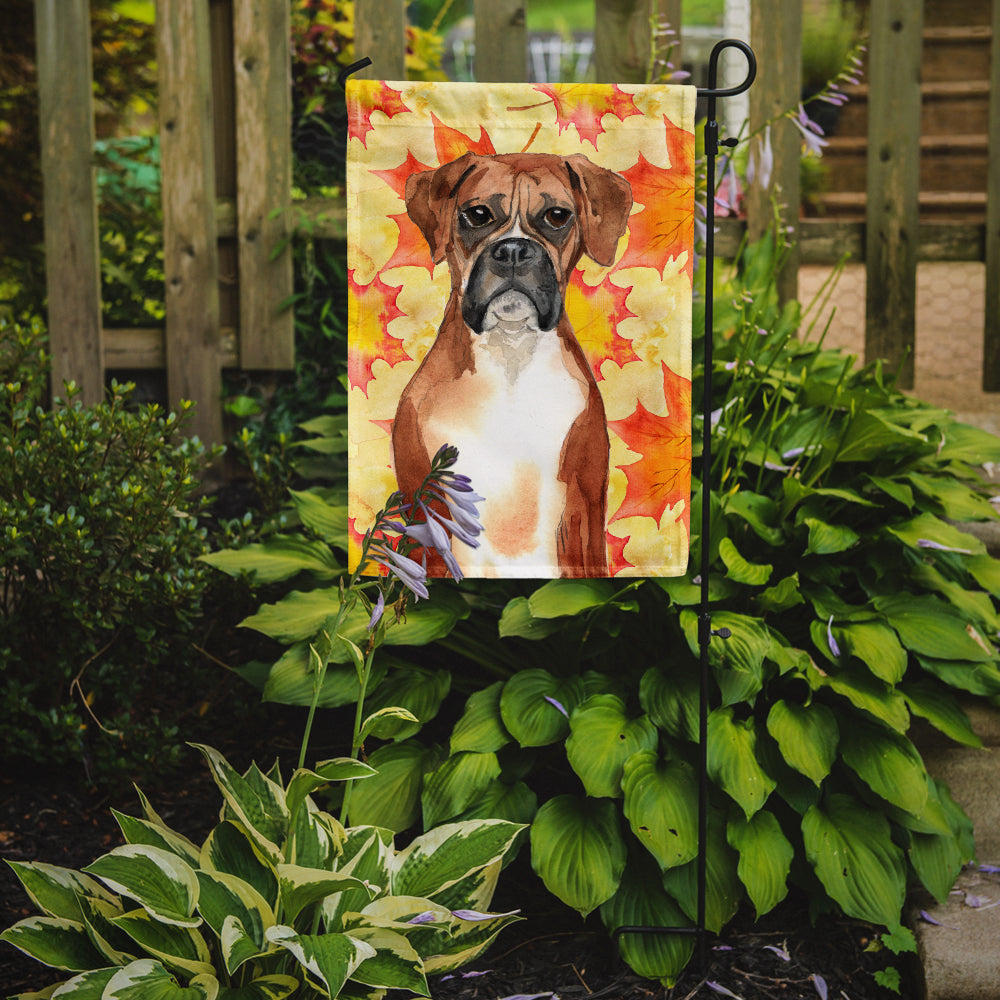 Fall Leaves Boxer Garden Flag Mailbox Decorative Yard Banner Outside Patio Artwork for Flower Beds, Garden Size, Multicolor