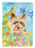 Christmas Tree Yorkie Yorkshire Terrier Garden Flag Mailbox Decorative Yard Banner Outside Patio Artwork for Flower Beds, Garden Size, Multicolor
