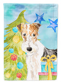 Christmas Tree Fox Terrier Garden Flag Mailbox Decorative Yard Banner Outside Patio Artwork for Flower Beds, Garden Size, Multicolor