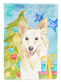 Christmas Tree White Collie Garden Flag Mailbox Decorative Yard Banner Outside Patio Artwork for Flower Beds, Garden Size, Multicolor