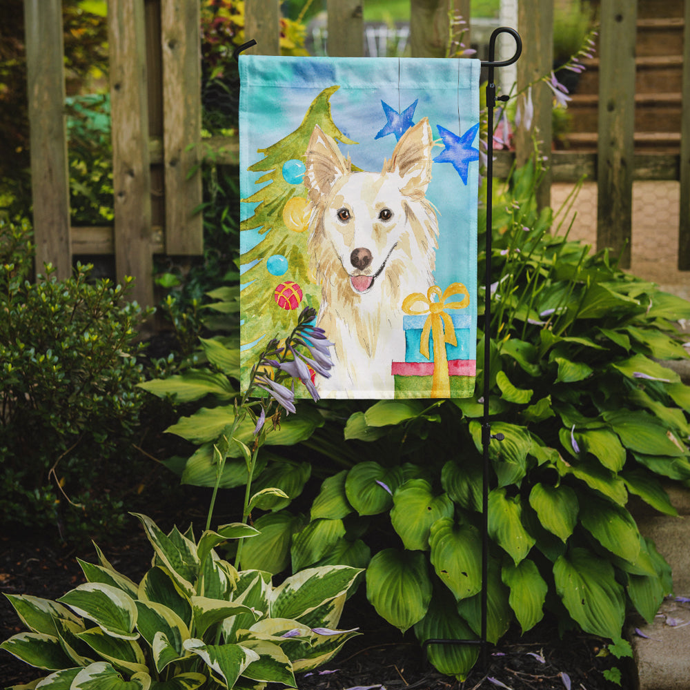 Christmas Tree White Collie Garden Flag Mailbox Decorative Yard Banner Outside Patio Artwork for Flower Beds, Garden Size, Multicolor