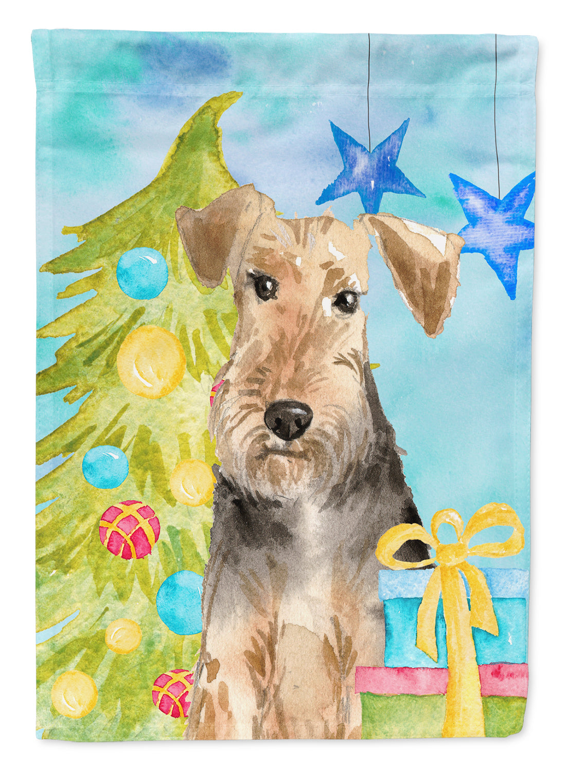 Christmas Tree Welsh Terrier Garden Flag Mailbox Decorative Yard Banner Outside Patio Artwork for Flower Beds, Garden Size, Multicolor