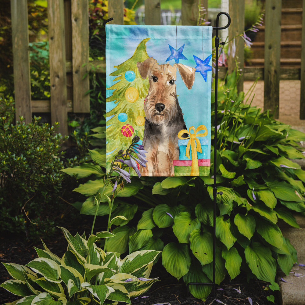 Christmas Tree Welsh Terrier Garden Flag Mailbox Decorative Yard Banner Outside Patio Artwork for Flower Beds, Garden Size, Multicolor