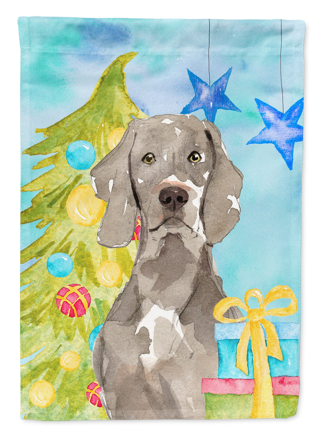 Christmas Tree Weimaraner Garden Flag Mailbox Decorative Yard Banner Outside Patio Artwork for Flower Beds, Garden Size, Multicolor