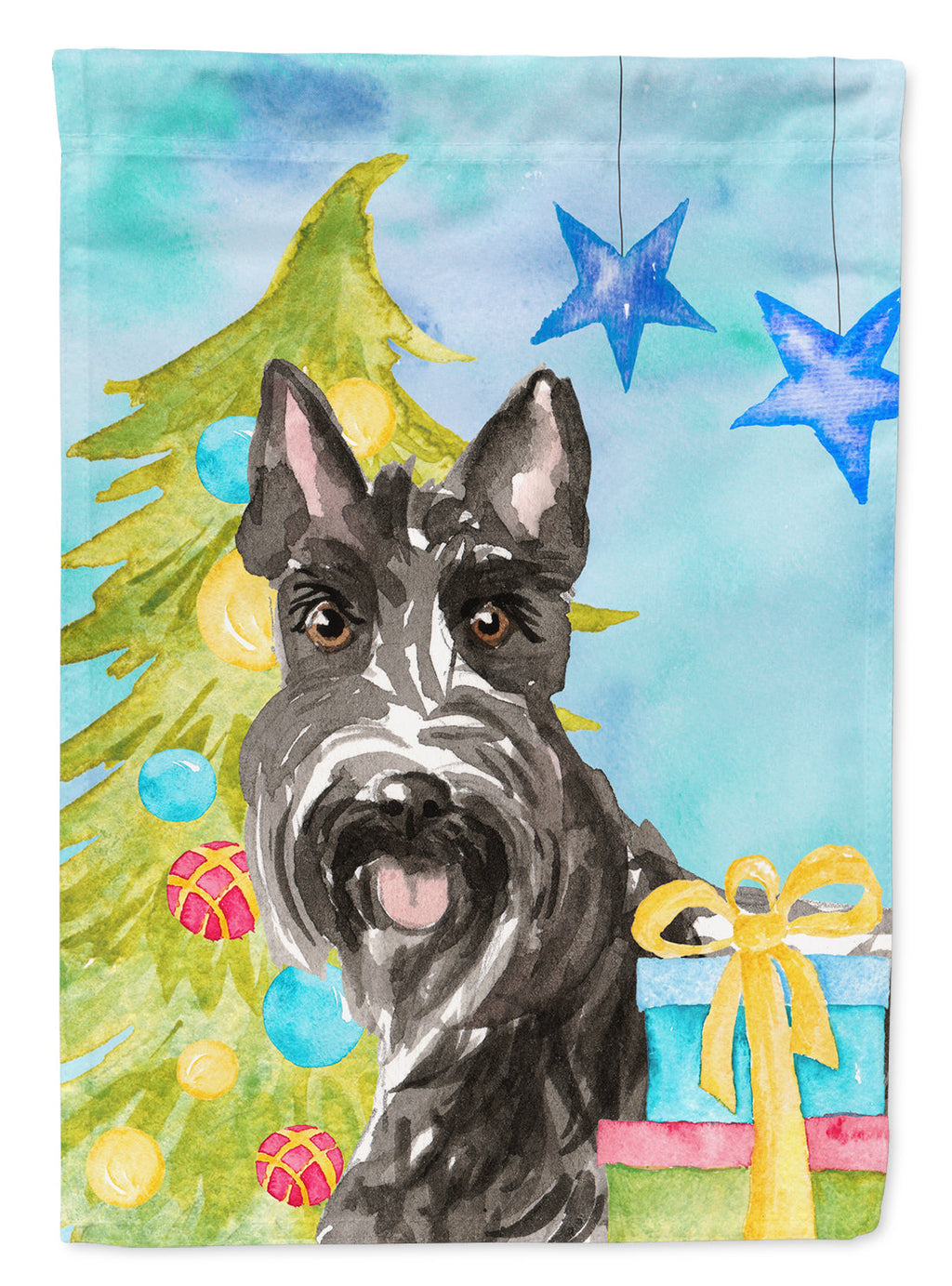 Christmas Tree Scottish Terrier Garden Flag Mailbox Decorative Yard Banner Outside Patio Artwork for Flower Beds, Garden Size, Multicolor