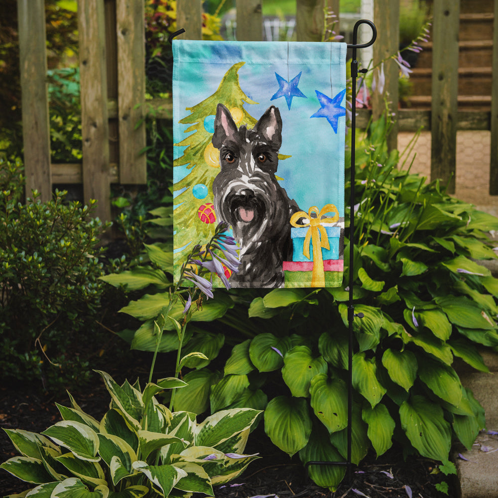 Christmas Tree Scottish Terrier Garden Flag Mailbox Decorative Yard Banner Outside Patio Artwork for Flower Beds, Garden Size, Multicolor