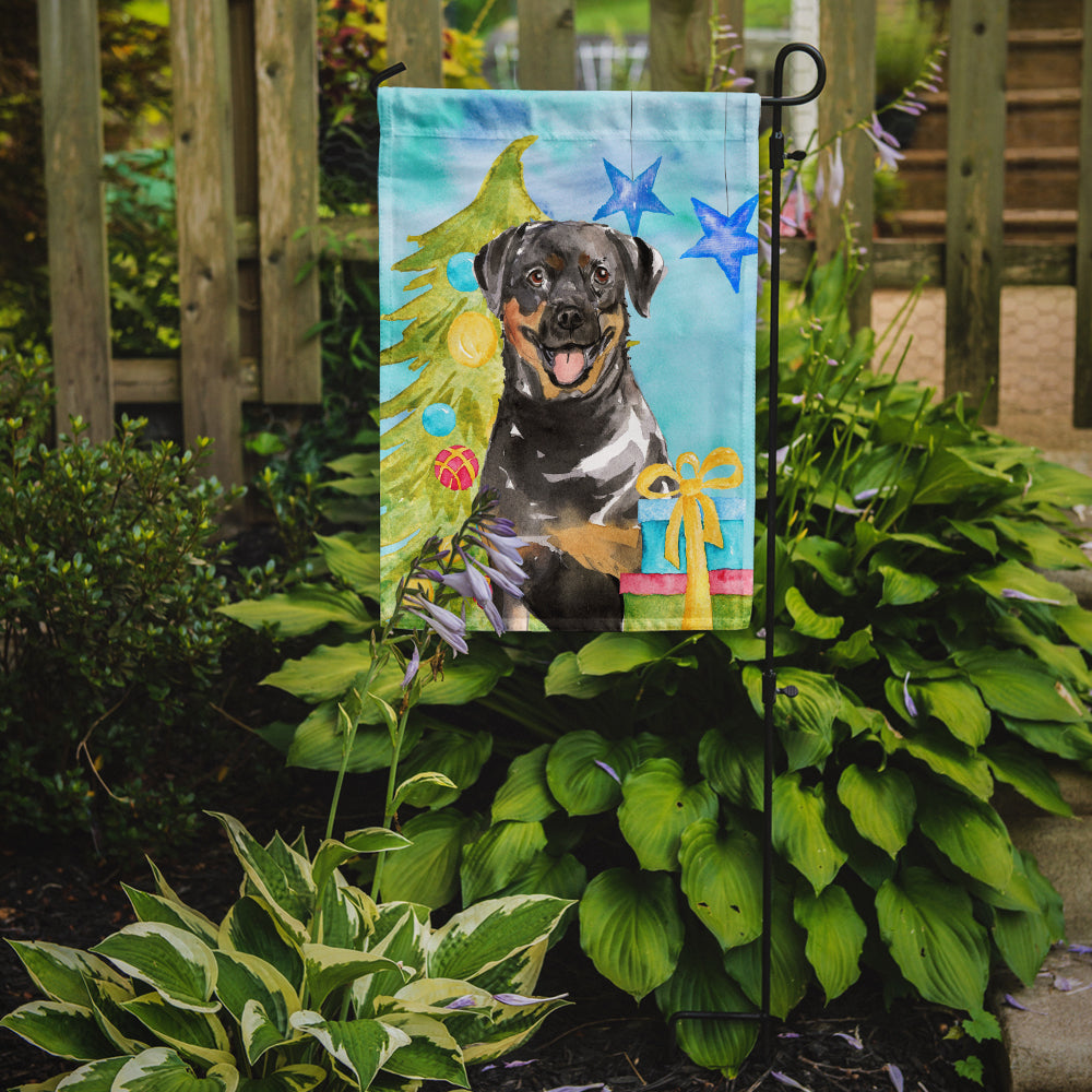 Christmas Tree Rottweiler Garden Flag Mailbox Decorative Yard Banner Outside Patio Artwork for Flower Beds, Garden Size, Multicolor