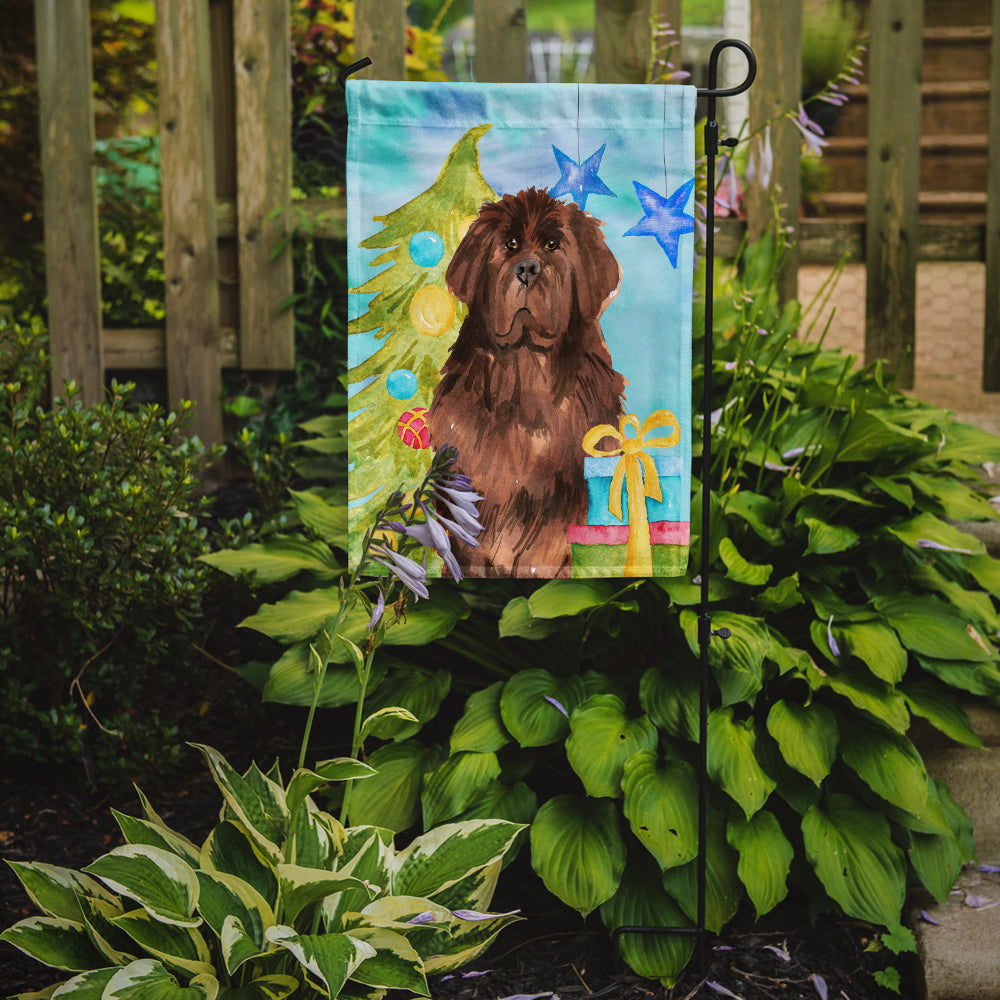 Christmas Tree Newfoundland Garden Flag Mailbox Decorative Yard Banner Outside Patio Artwork for Flower Beds, Garden Size, Multicolor