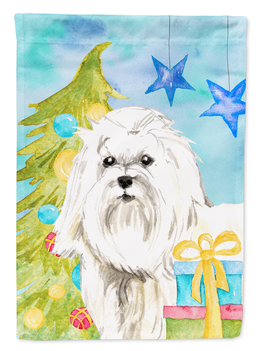 Christmas Tree Maltese Garden Flag Mailbox Decorative Yard Banner Outside Patio Artwork for Flower Beds, Garden Size, Multicolor