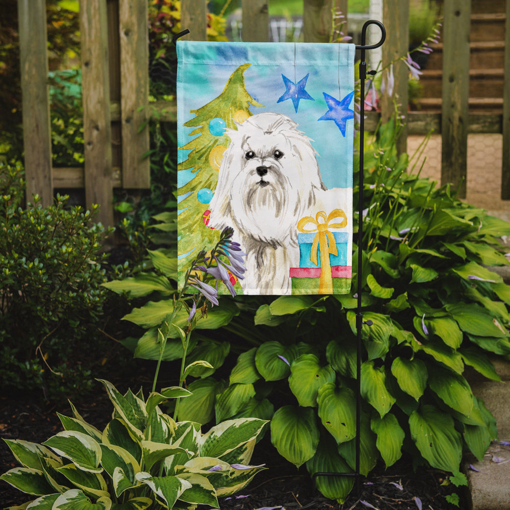 Christmas Tree Maltese Garden Flag Mailbox Decorative Yard Banner Outside Patio Artwork for Flower Beds, Garden Size, Multicolor