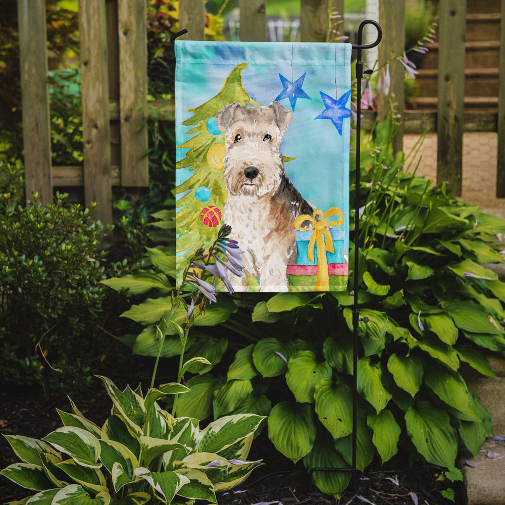 Christmas Tree Lakeland Terrier Garden Flag Mailbox Decorative Yard Banner Outside Patio Artwork for Flower Beds, Garden Size, Multicolor