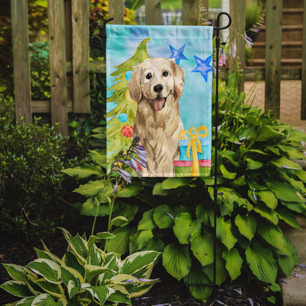 Christmas Tree Golden Retriever Garden Flag Mailbox Decorative Yard Banner Outside Patio Artwork for Flower Beds, Garden Size, Multicolor