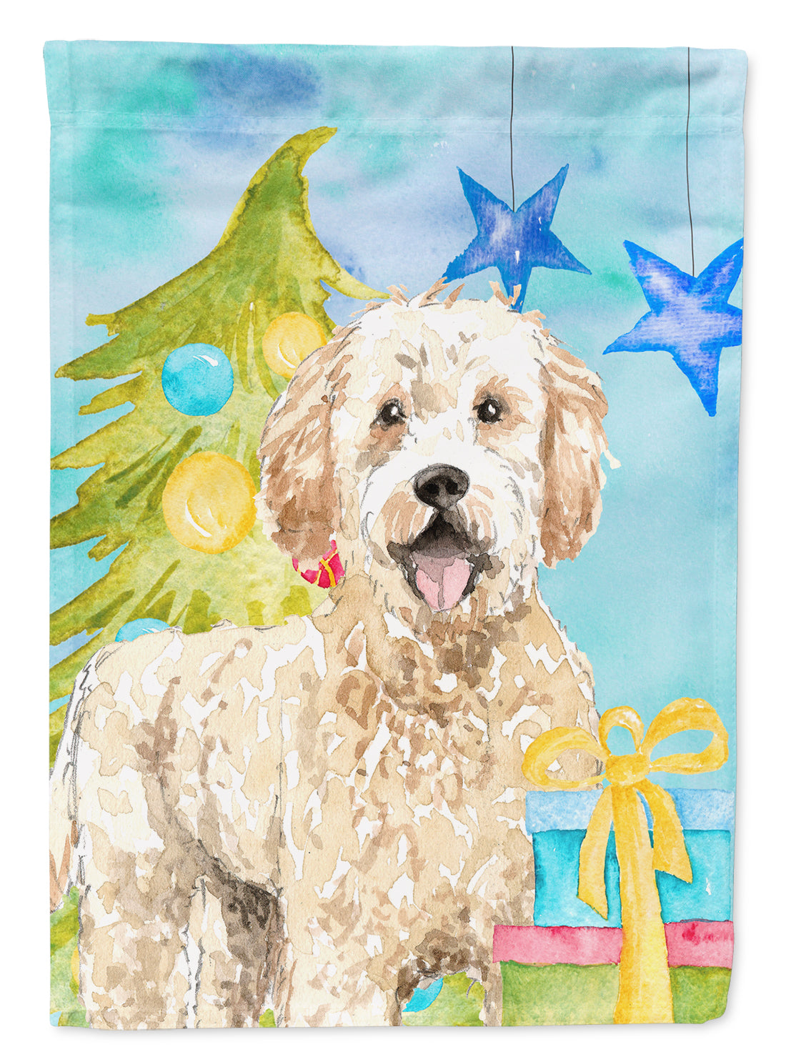 Christmas Tree Goldendoodle Garden Flag Mailbox Decorative Yard Banner Outside Patio Artwork for Flower Beds, Garden Size, Multicolor